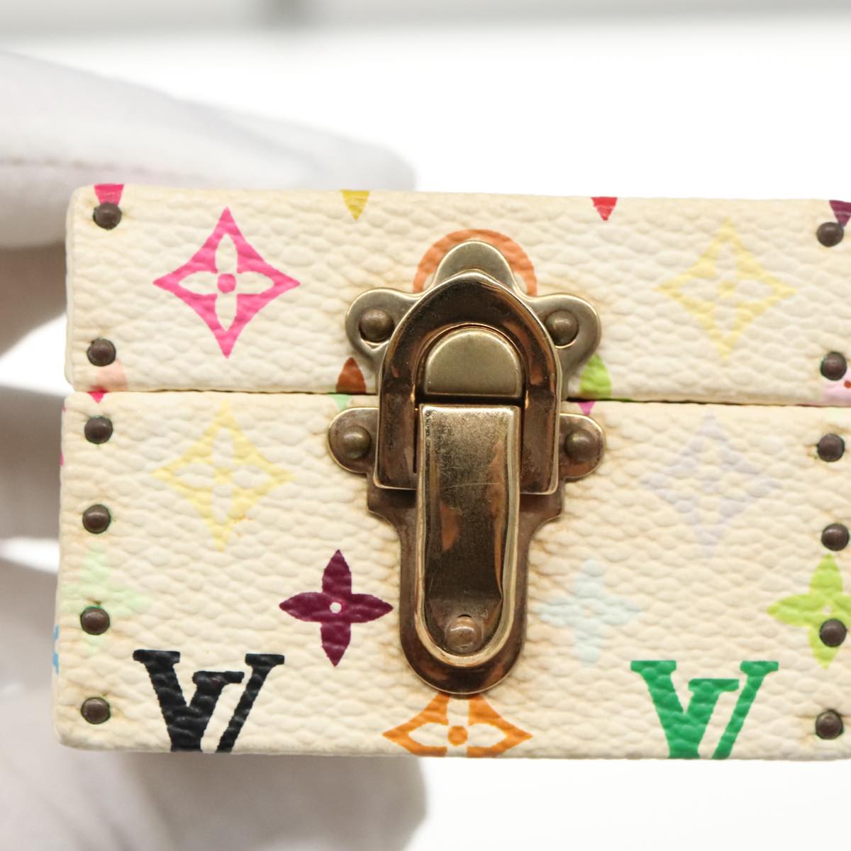 LOUIS VUITTON Monogram Multicolor Jewelry Box White LV 96899A
