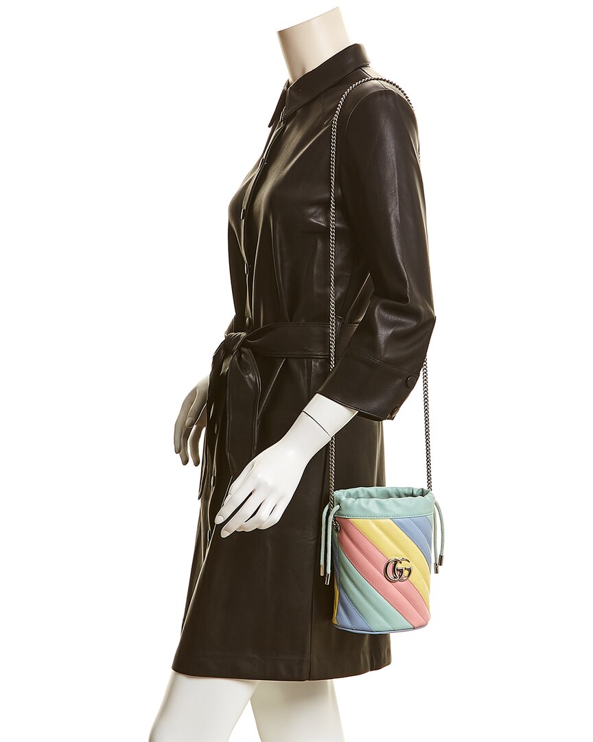 Gucci GG Marmont Mini Matelasse Leather Bucket Bag