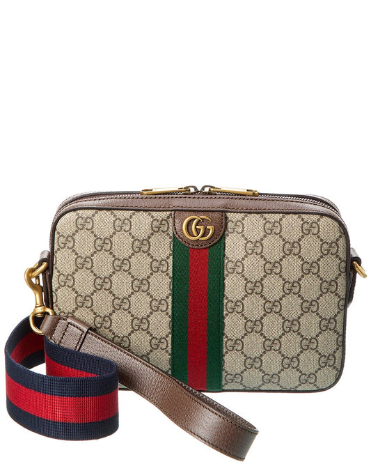 Luxury Gucci Trending 2025 Ophidia GG Supreme Canvas & Leather Shoulder Bag