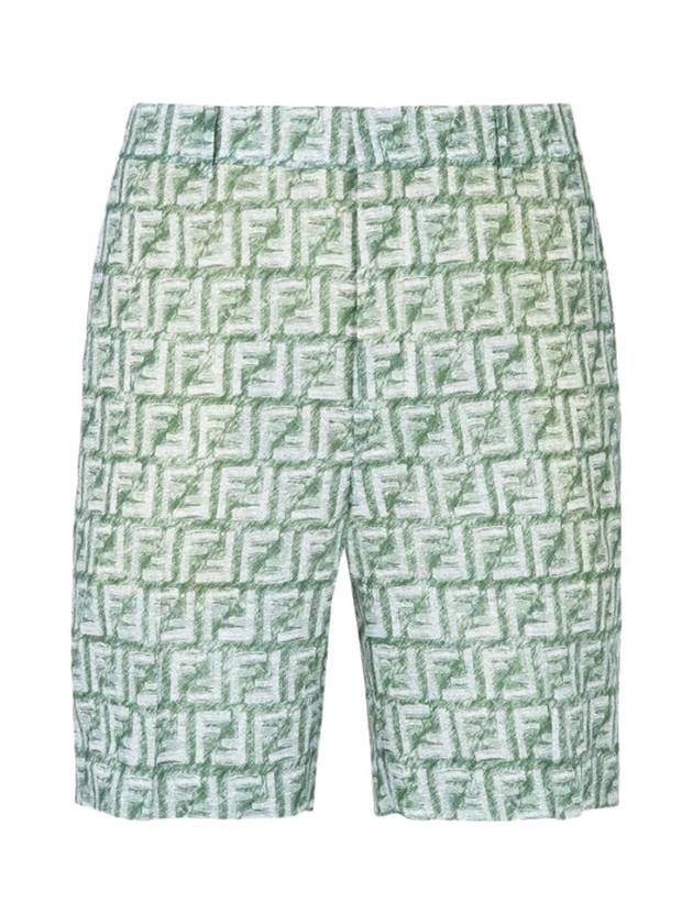 Luxury Fendi FF Print Shorts Green