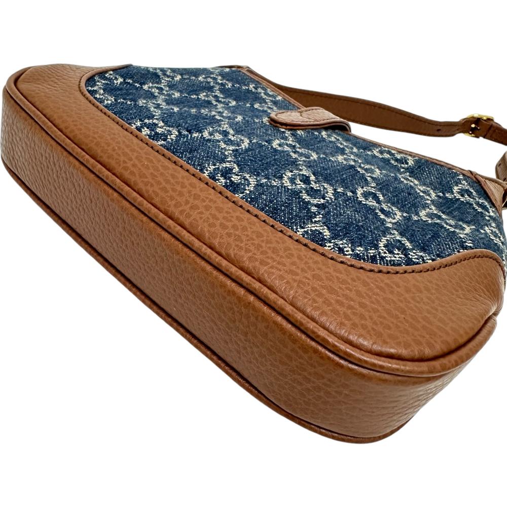 Gucci Jackie 1961 Mini Hobo Denim Leather Bag