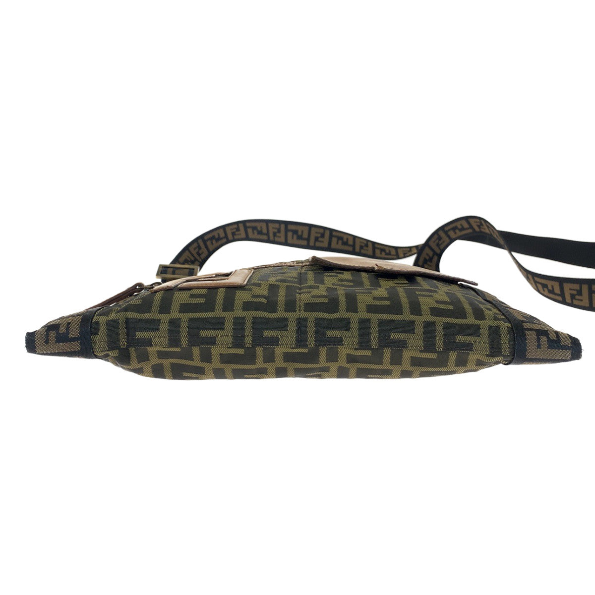 Luxury FendiZucca Canvas Flat Messenger Bag - '10s
