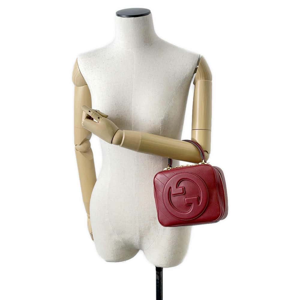 Luxury Gucci Trending 2025 Blondie Top Handle Bag Red 744434 Leather