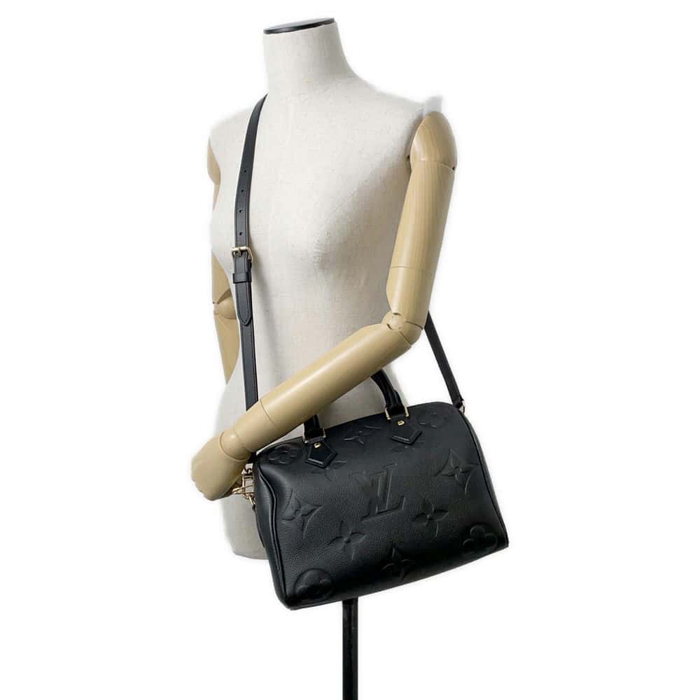 LOUIS VUITTON Speedy Bandouliere Noir M58951 Monogram Empreinte Leather Size 25