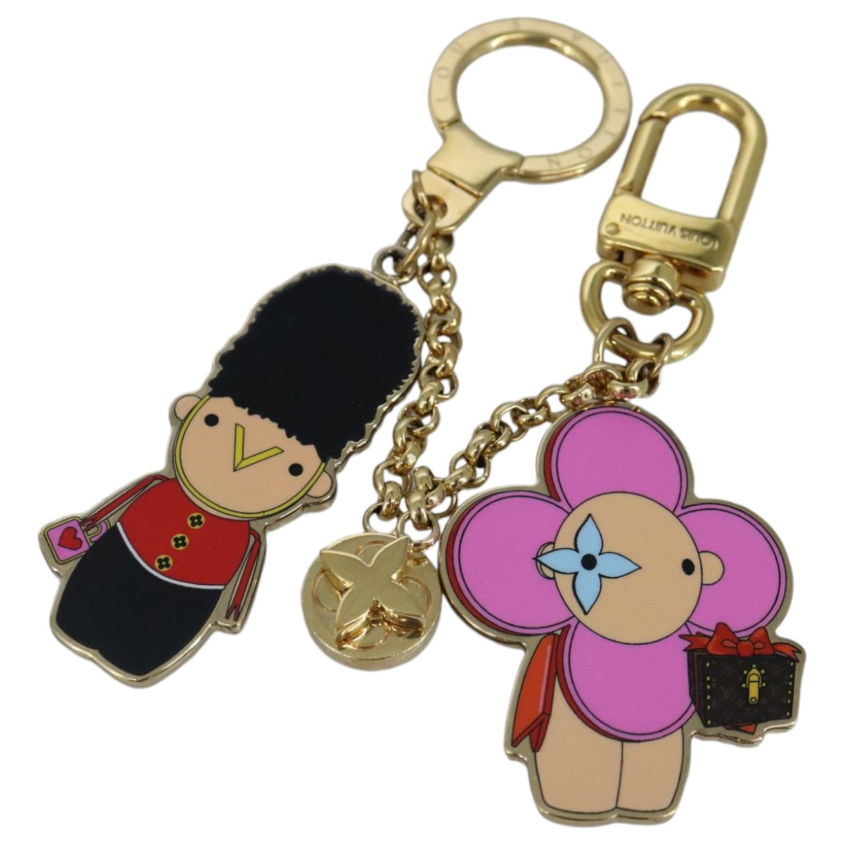 LOUIS VUITTON Monogram Vivienne BFF Christmas Chain Charm Gold M00503 97341