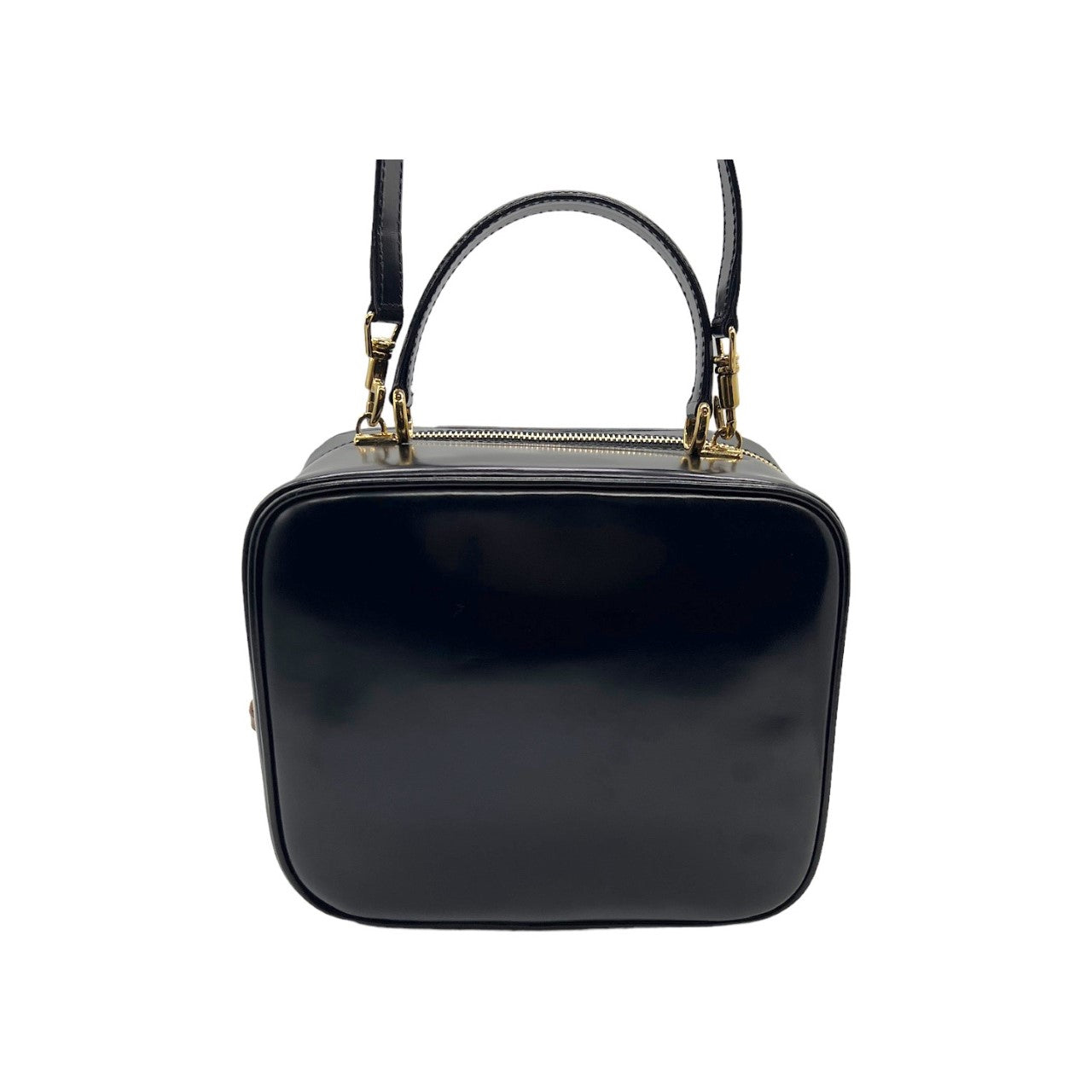 Luxury Gucci Vintage Black Leather Vanity Cosmetic Case