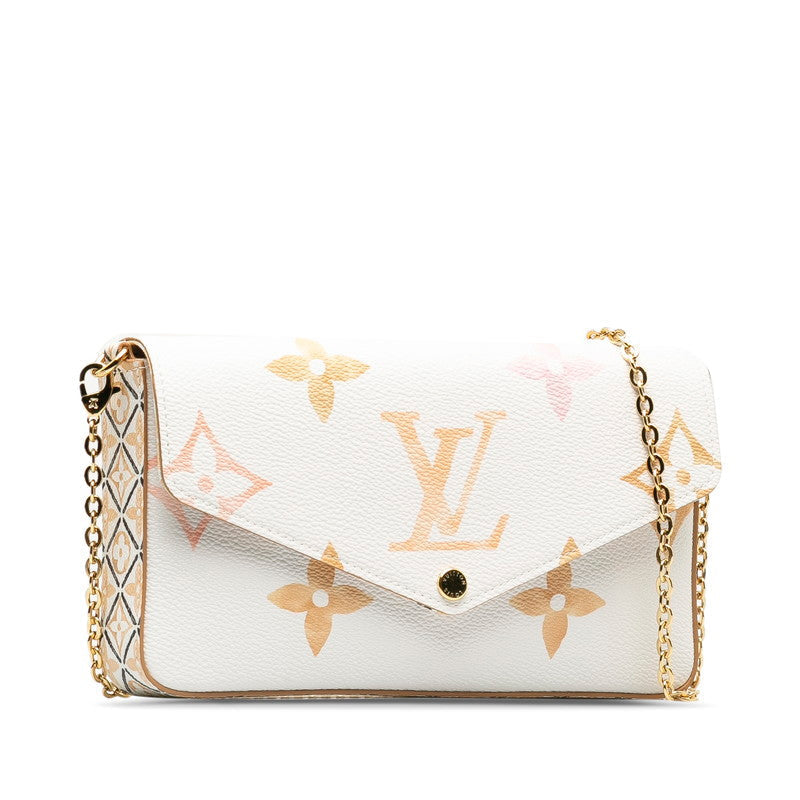Louis Vuitton Monogram Canvas Poschet Felice Baseball Chain Shoulder Bag M82520 White PVC Leather  Louis Vuitton