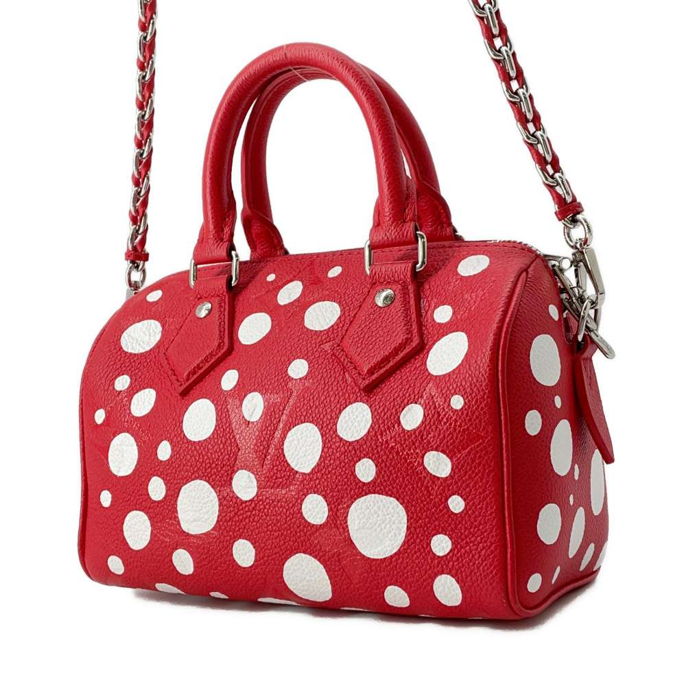 LOUIS VUITTON LV × YK Speedy Bandouliere Rouge/Blanc M46411 Monogram Empreinte Leather Infinity Dot Size 20