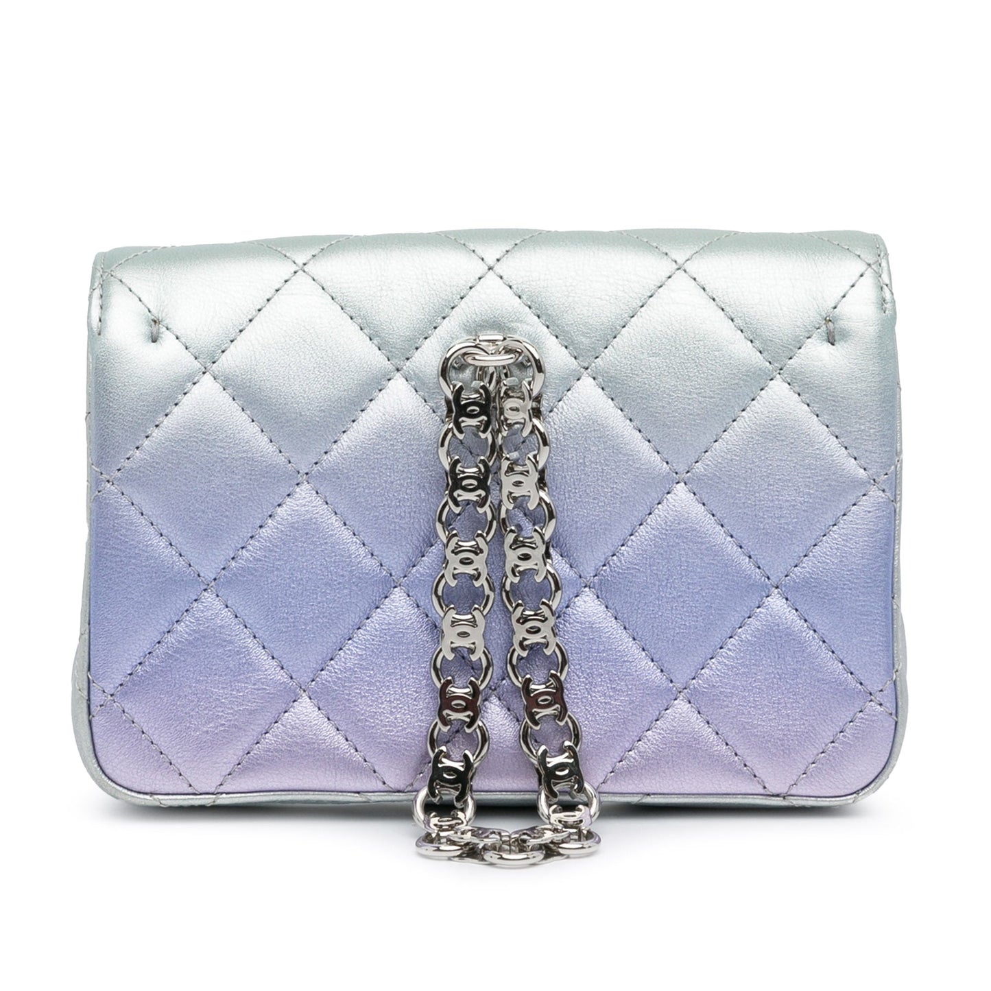 Luxury Chanel Iridescent Lambskin Wristlet Clutch Bag