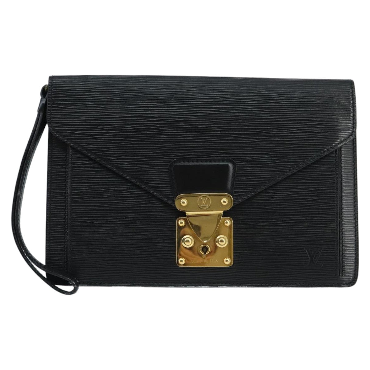LOUIS VUITTON Epi Serie Dragonne Hand Bag Black Noir M52612 LV 97650