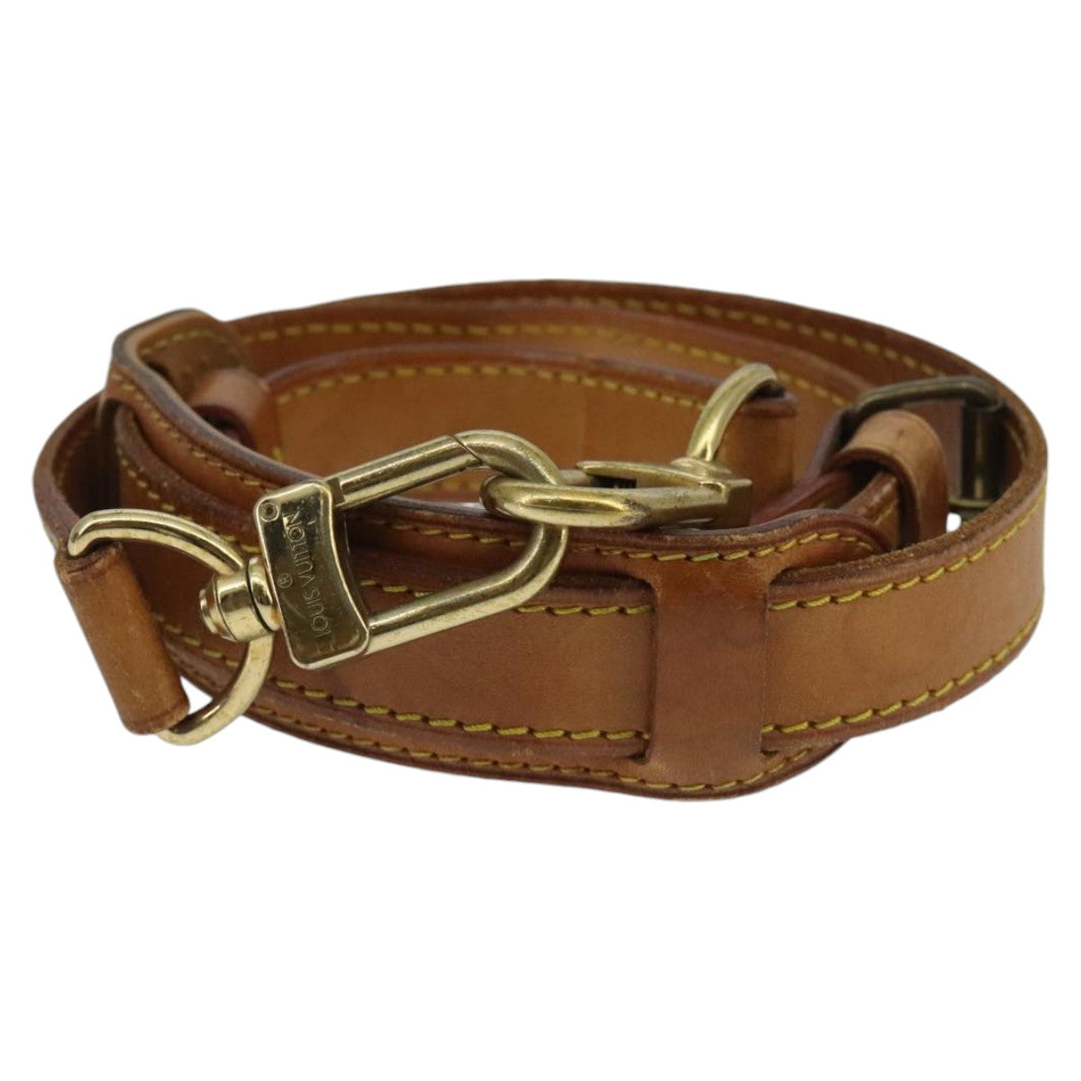 LOUIS VUITTON Adjustable Shoulder Strap Leather 35.4""-41.3"" Beige 97825