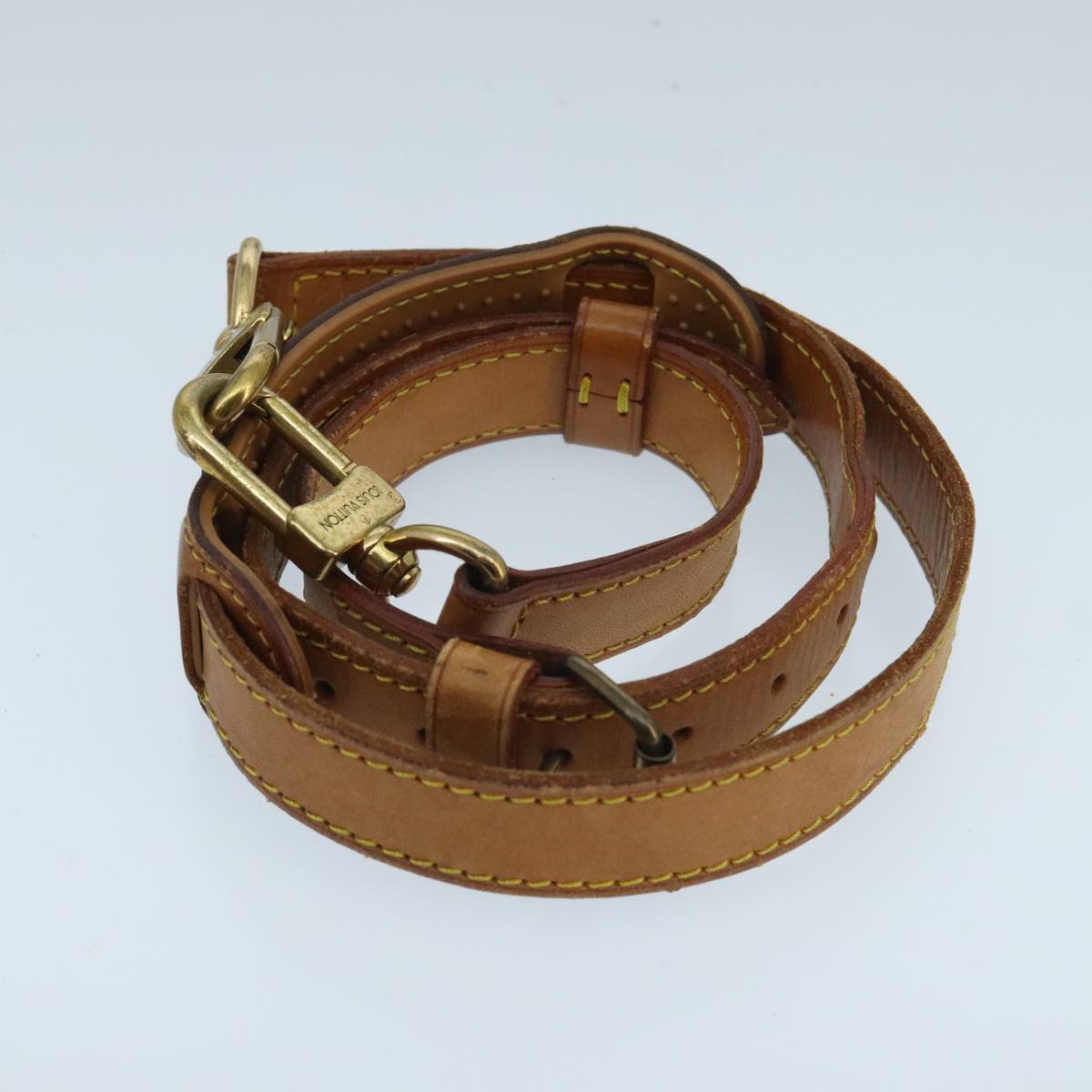 LOUIS VUITTON Adjustable Shoulder Strap Leather 35.4""-41.3"" Beige 97825