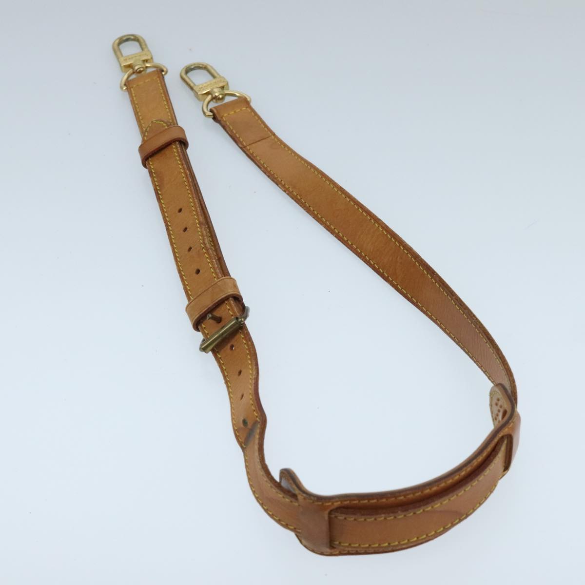 LOUIS VUITTON Adjustable Shoulder Strap Leather 35.4""-41.3"" Beige 97825