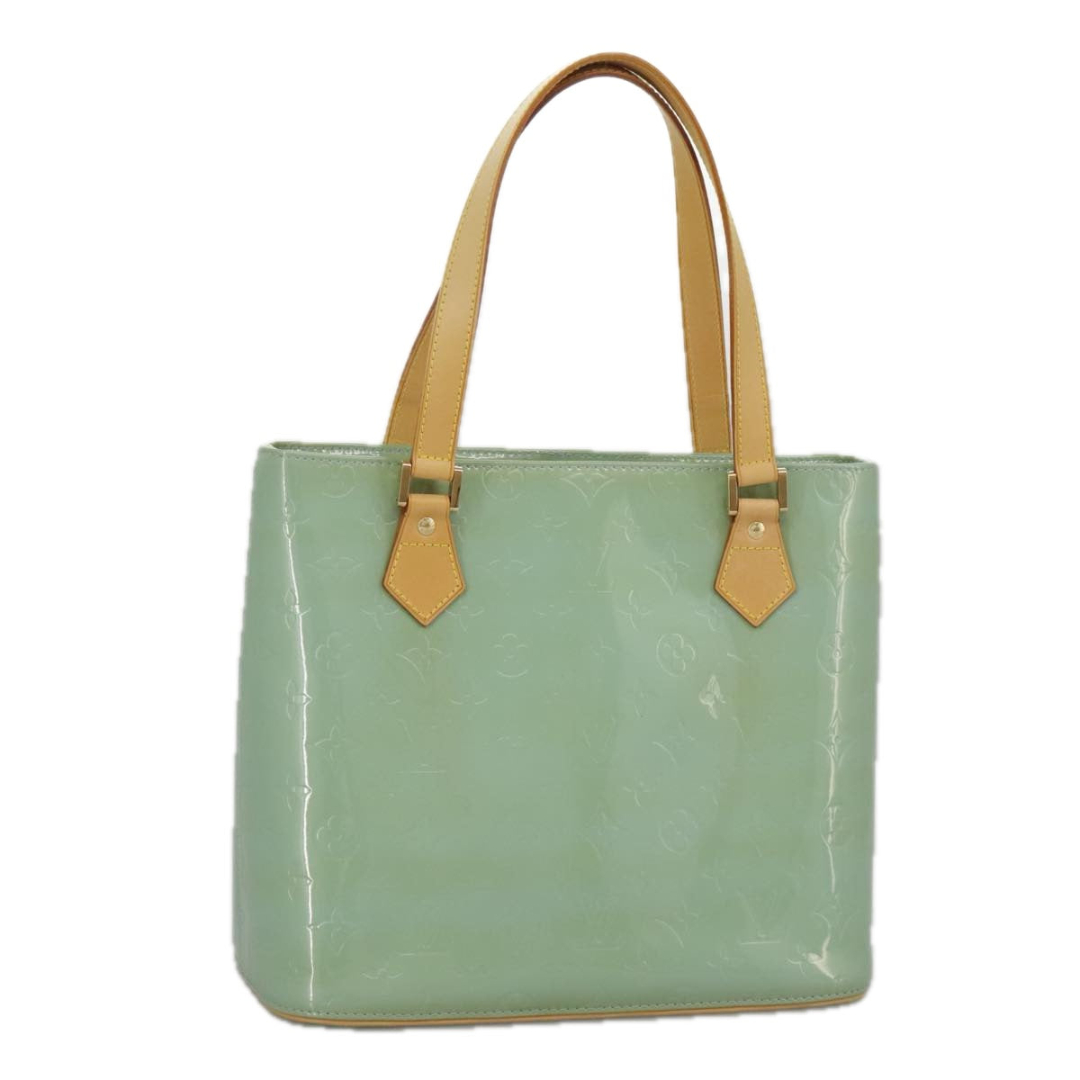 LOUIS VUITTON Monogram Vernis Houston Hand Bag Baby Blue M91005 LV 97842