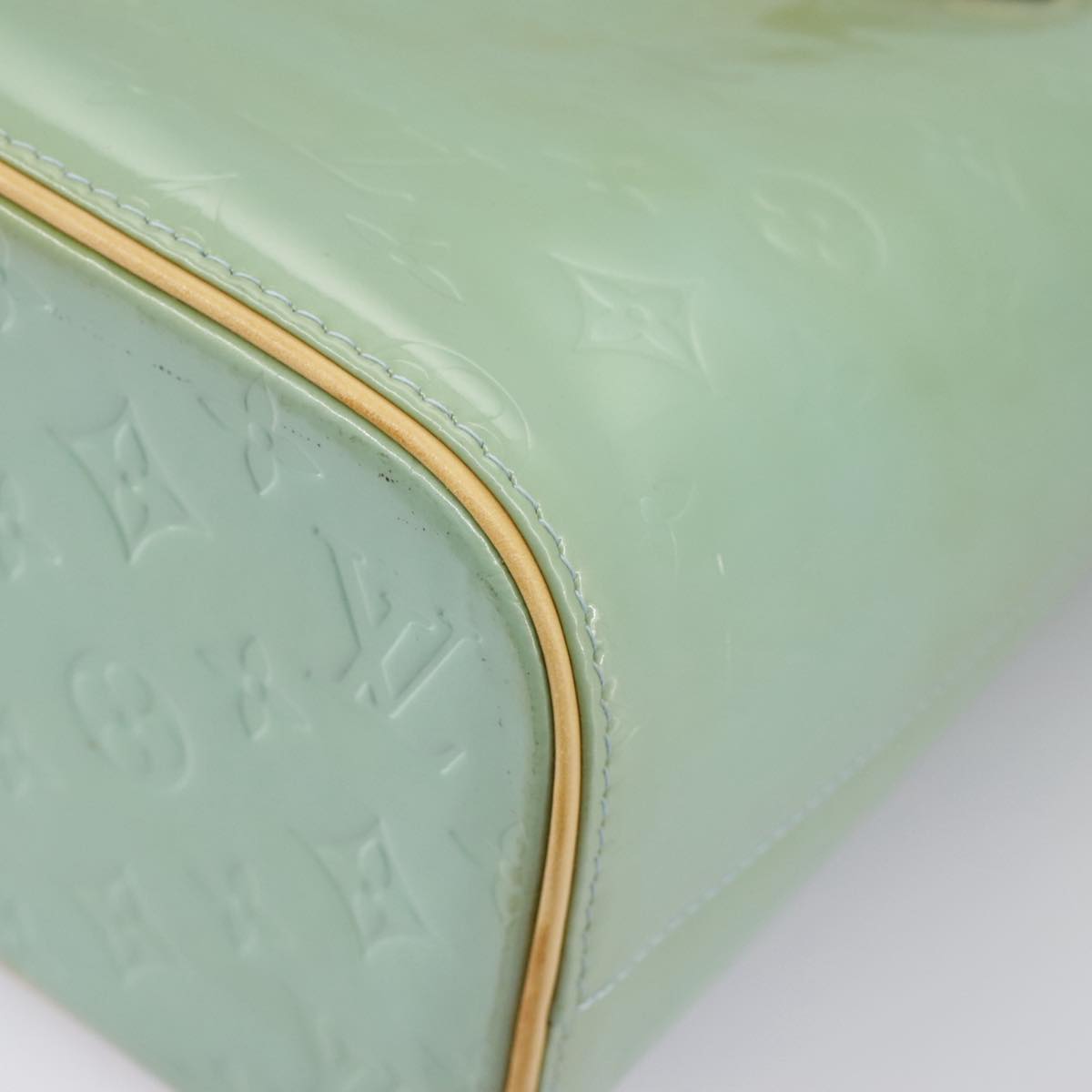 LOUIS VUITTON Monogram Vernis Houston Hand Bag Baby Blue M91005 LV 97842