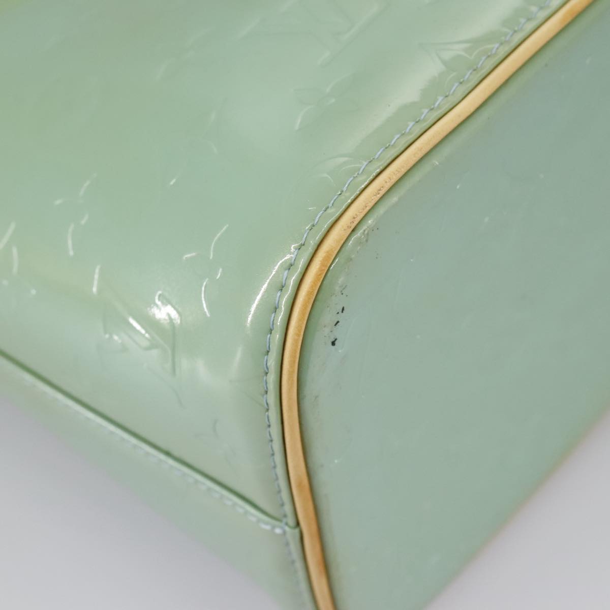 LOUIS VUITTON Monogram Vernis Houston Hand Bag Baby Blue M91005 LV 97842