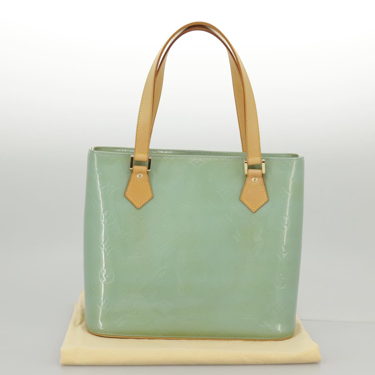 LOUIS VUITTON Monogram Vernis Houston Hand Bag Baby Blue M91005 LV 97842