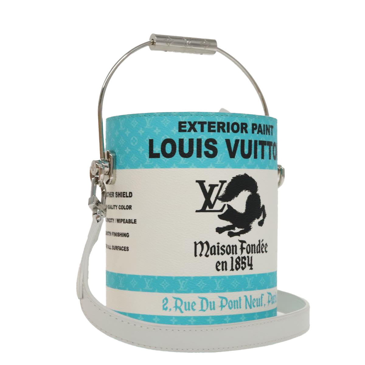 LOUIS VUITTON Monogram Painted Can Hand Bag PVC 2way Blue M81597 LV 97849S