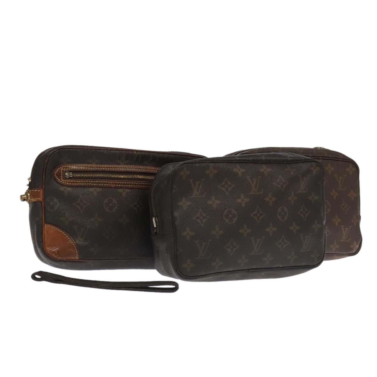 LOUIS VUITTON Monogram Clutch Bag 3Set LV 97854