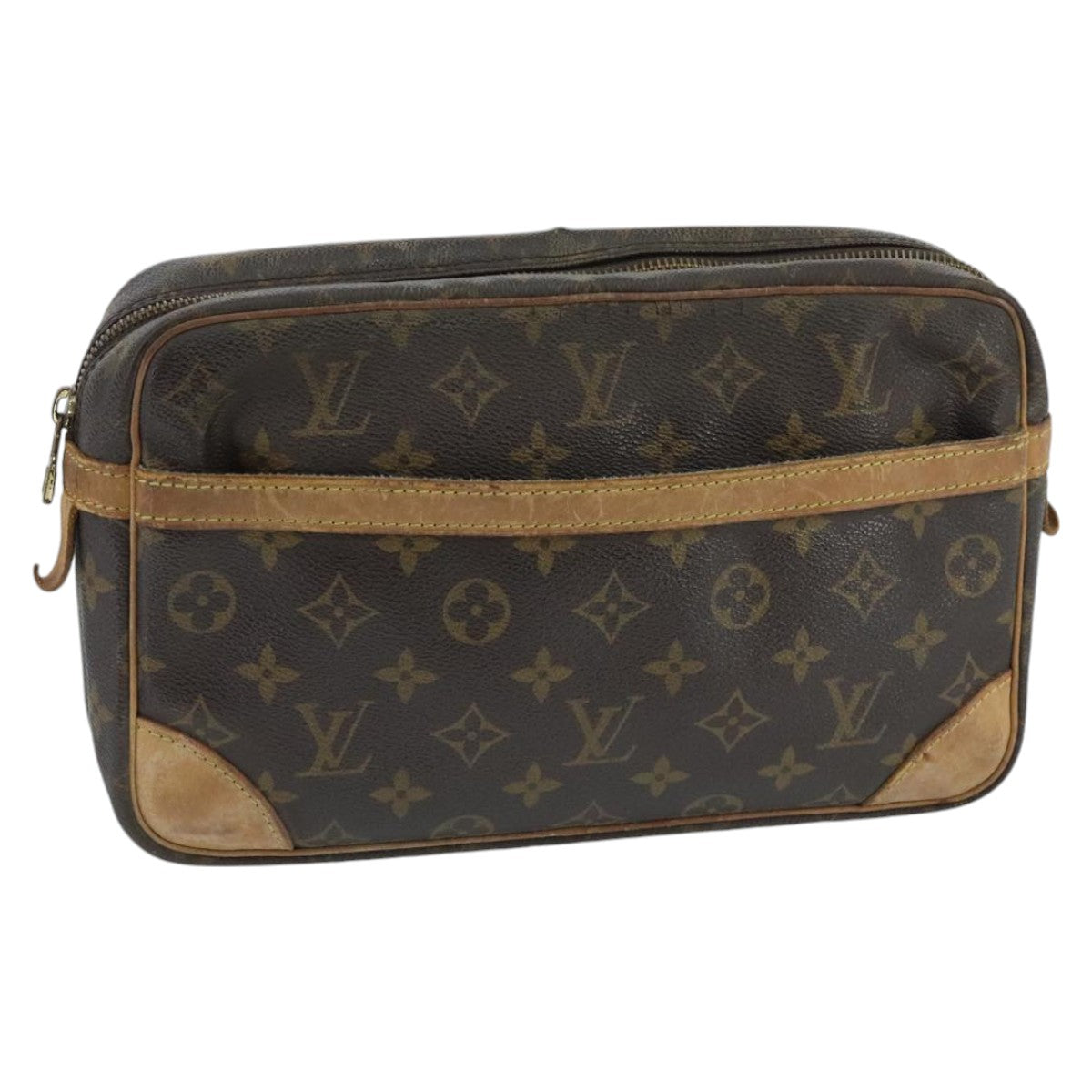LOUIS VUITTON Monogram Compiegne 28 Clutch Bag M51845 LV 97857