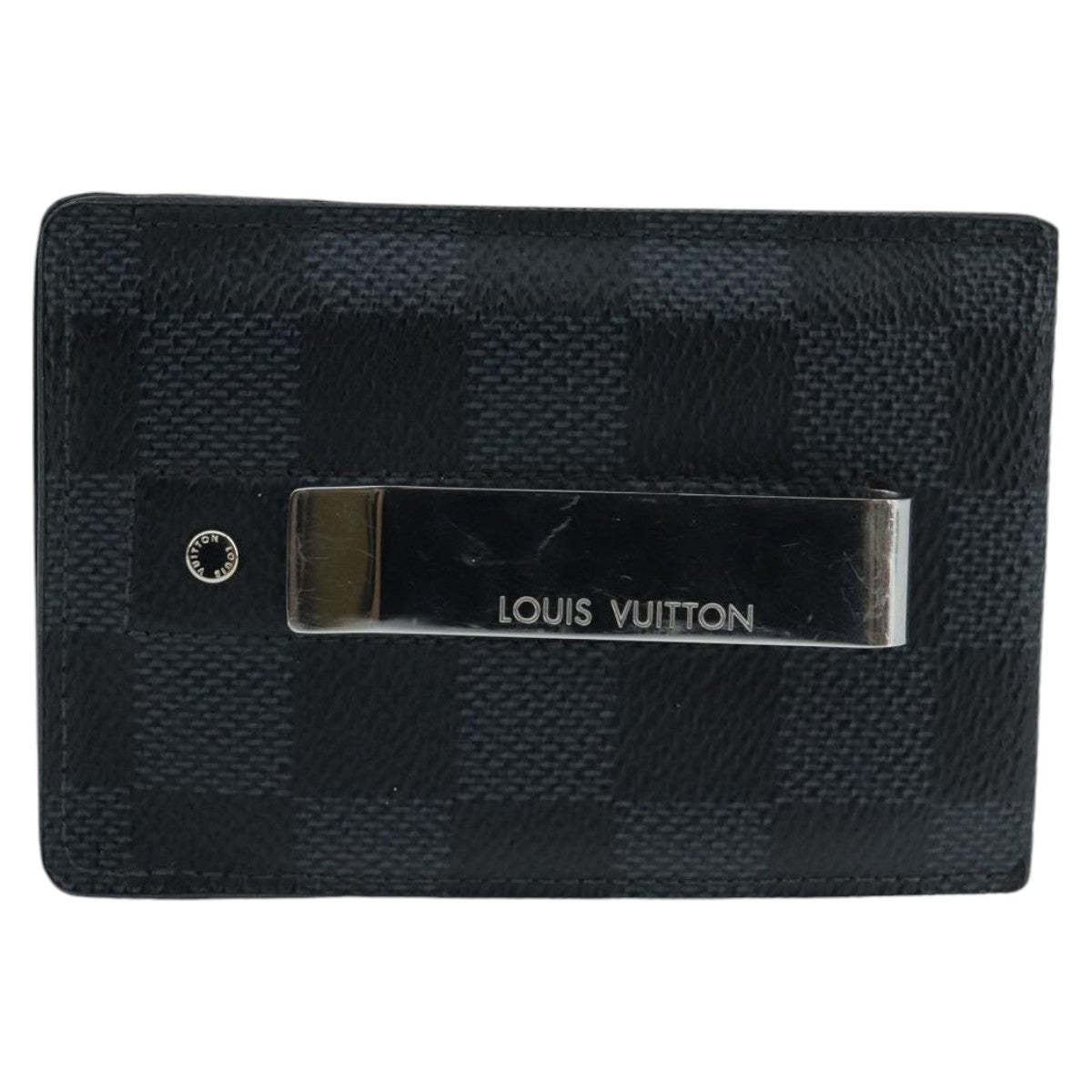 LOUIS VUITTON Damier Cobalt Porte Cartes Pans Money Clip N63217 LV 97944