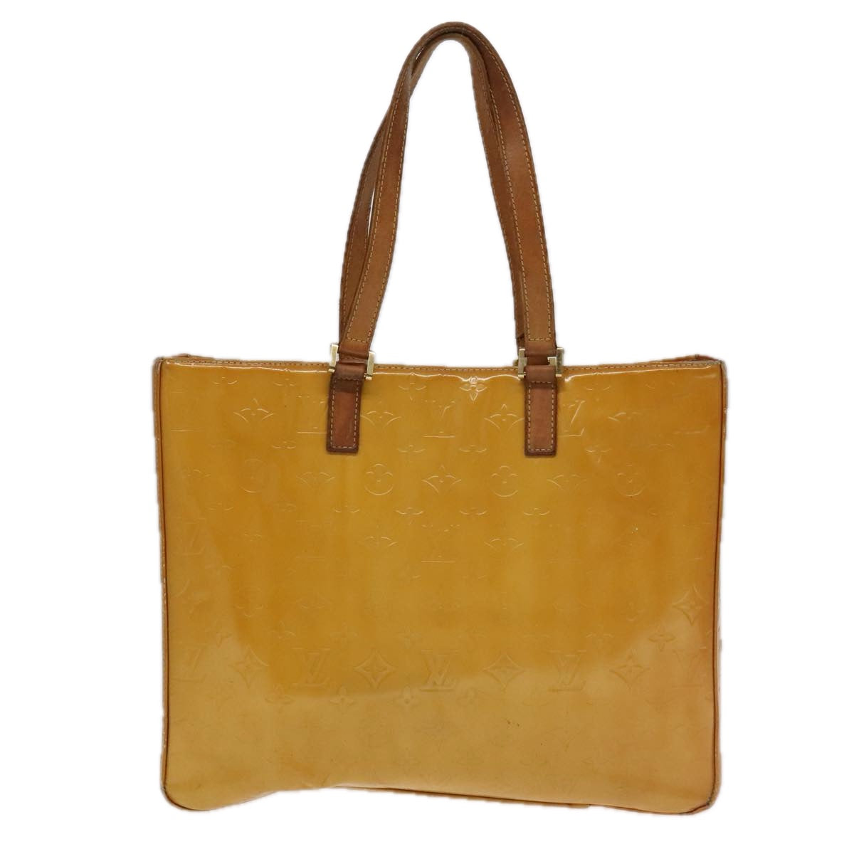 LOUIS VUITTON Monogram Vernis Columbus Tote Bag Beige M91023 LV 97981