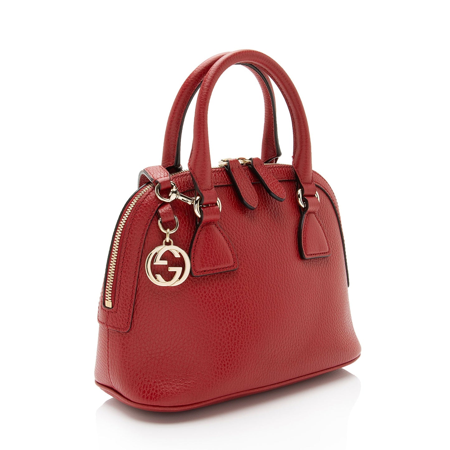 Gucci Leather GG Charm Dome Small Shoulder Bag