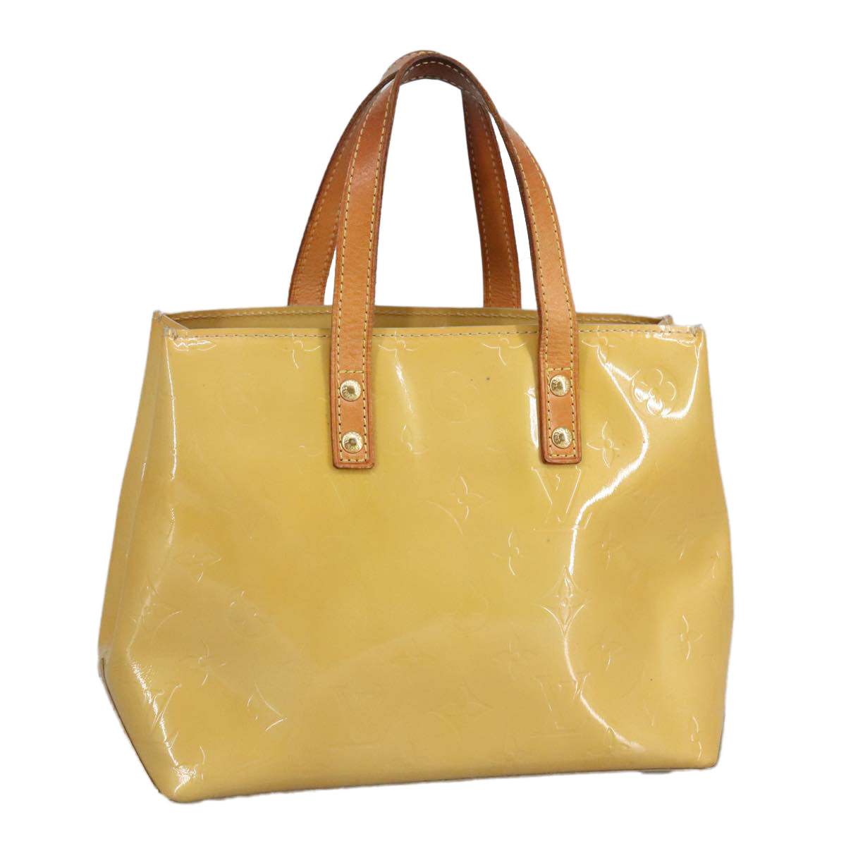 LOUIS VUITTON Monogram Vernis Reade PM Hand Bag Beige M91334 LV 98014