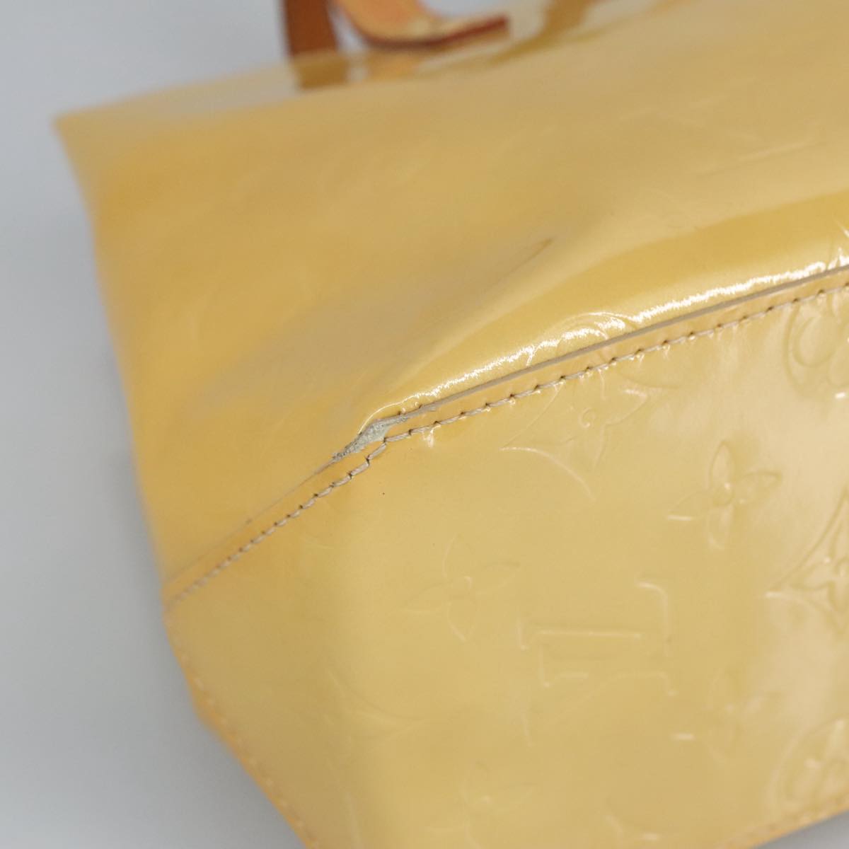 LOUIS VUITTON Monogram Vernis Reade PM Hand Bag Beige M91334 LV 98014