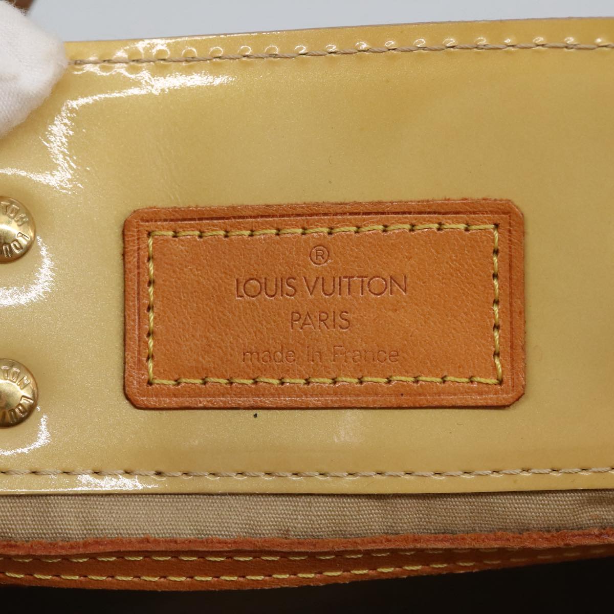LOUIS VUITTON Monogram Vernis Reade PM Hand Bag Beige M91334 LV 98014