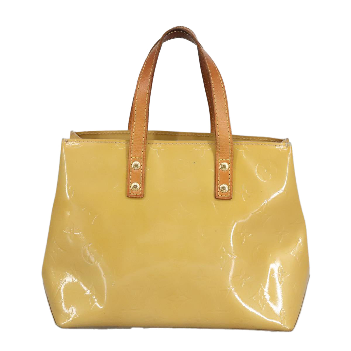 LOUIS VUITTON Monogram Vernis Reade PM Hand Bag Beige M91334 LV 98014