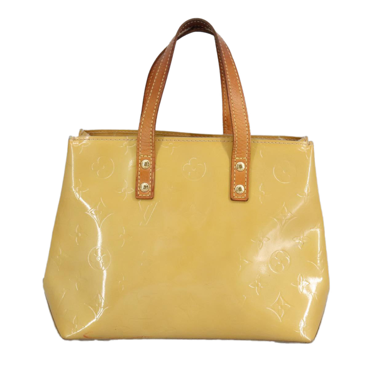 LOUIS VUITTON Monogram Vernis Reade PM Hand Bag Beige M91334 LV 98014
