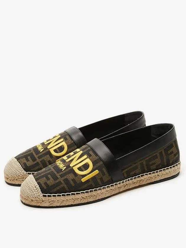 Luxury Fendi FF Monogram Print Espadrilles Brown