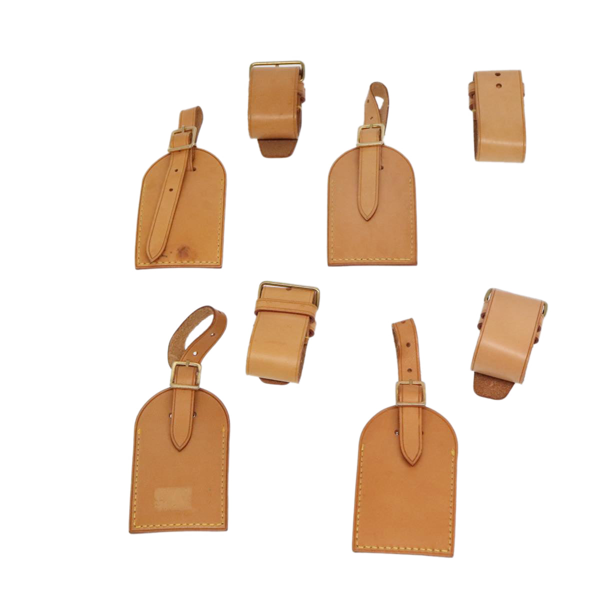 LOUIS VUITTON Powanie Name Tag Leather 10set Beige LV 98149