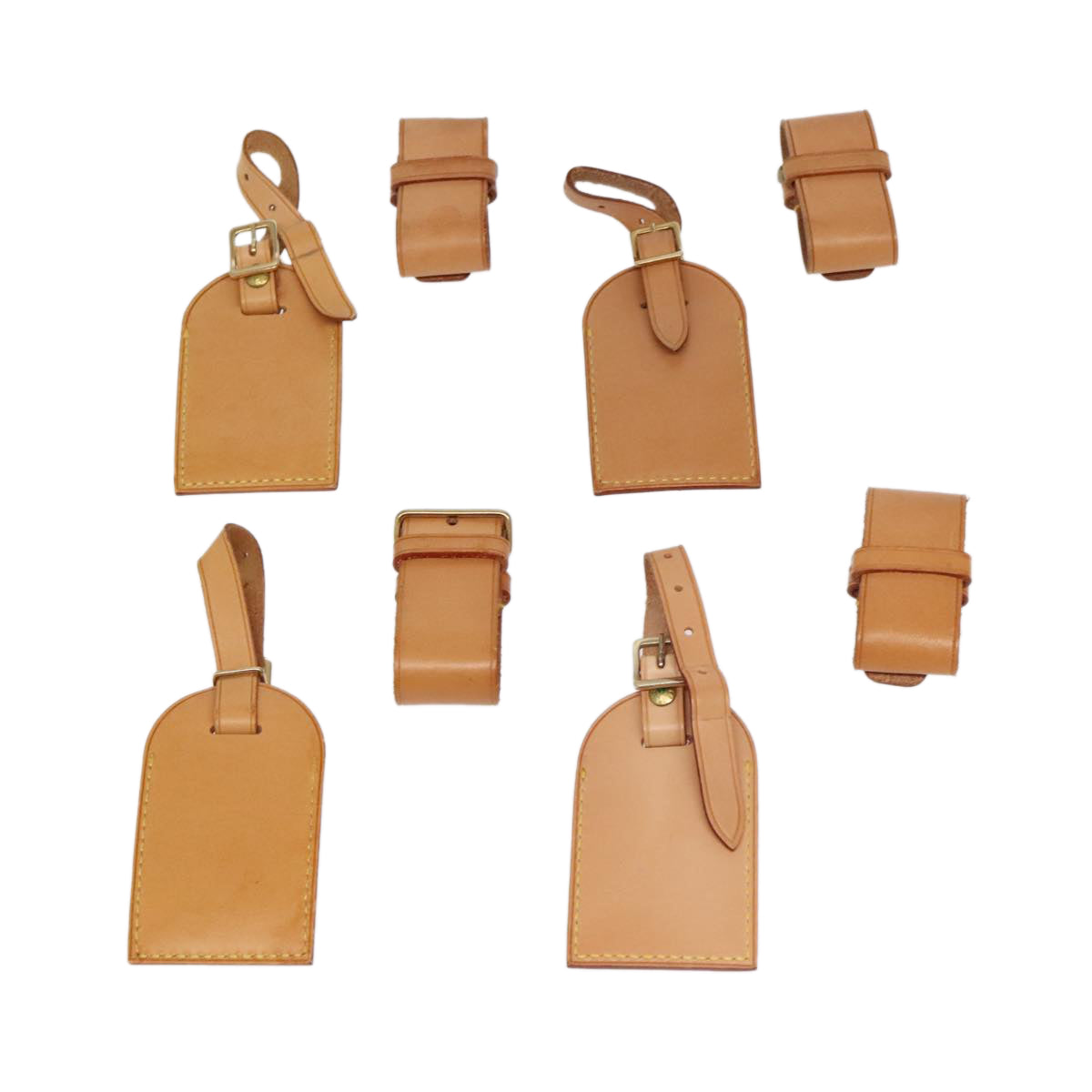 LOUIS VUITTON Powanie Name Tag Leather 10set Beige LV 98150
