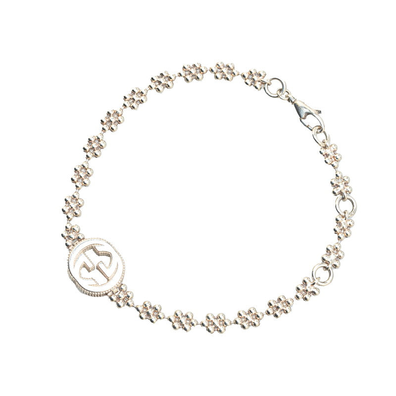 Gucci Silver Interlocking G Flower Bracelet