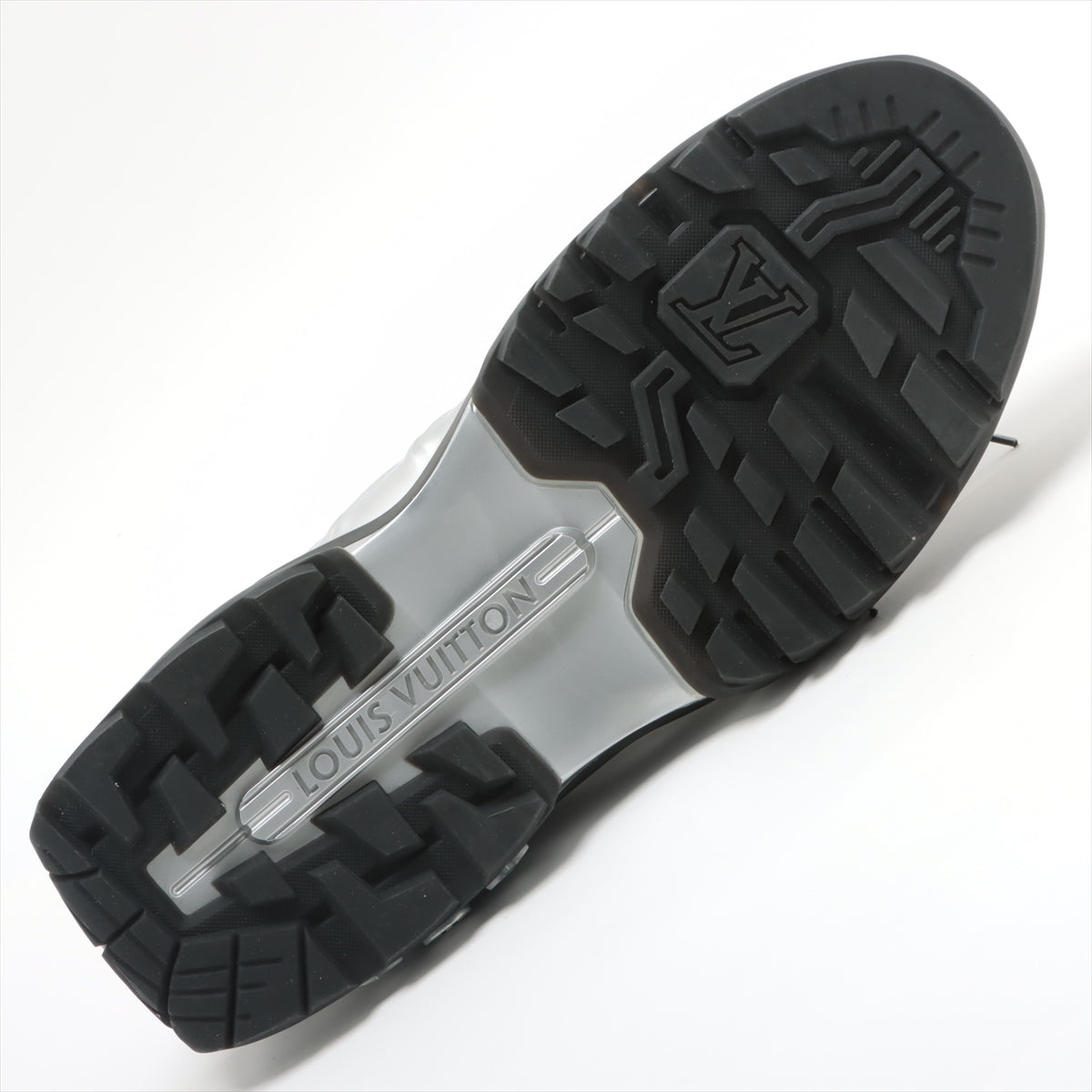 Louis Vuitton Millennium Line 21 Year Patent Leather  Fabric Sneakers 9 Men Silver × Black FD0251