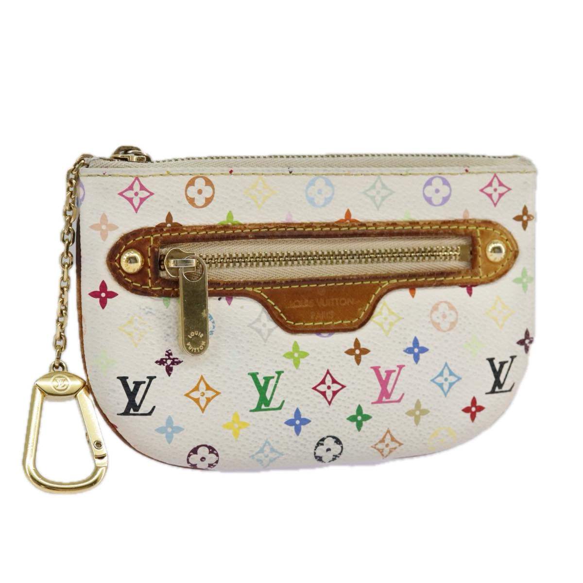 LOUIS VUITTON Monogram Multicolor Pochette MM Pouch White M60028 LV 98588