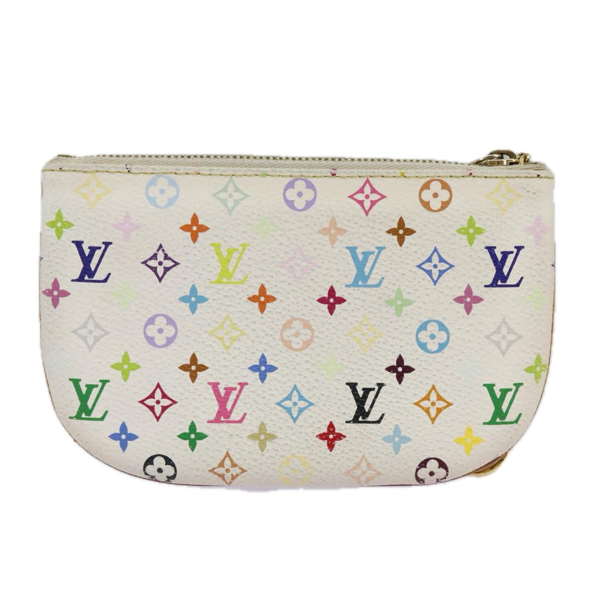 LOUIS VUITTON Monogram Multicolor Pochette MM Pouch White M60028 LV 98588