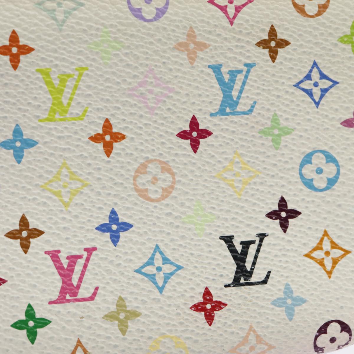 LOUIS VUITTON Monogram Multicolor Pochette MM Pouch White M60028 LV 98588