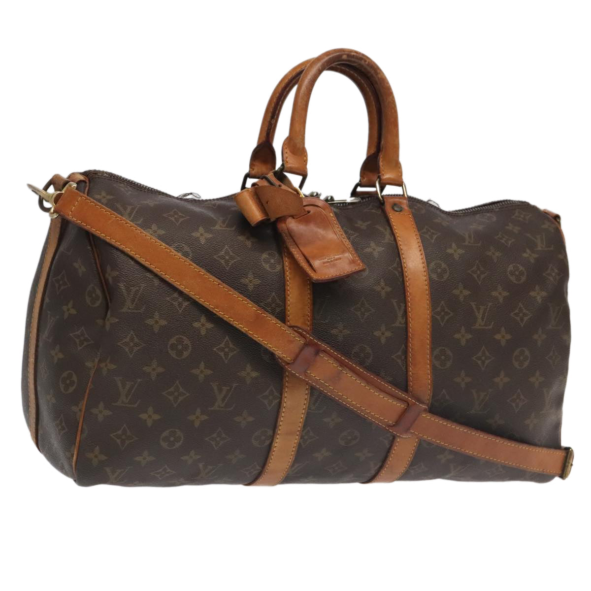LOUIS VUITTON Monogram Keepall Bandouliere 45 Boston Bag M41418 LV 98658
