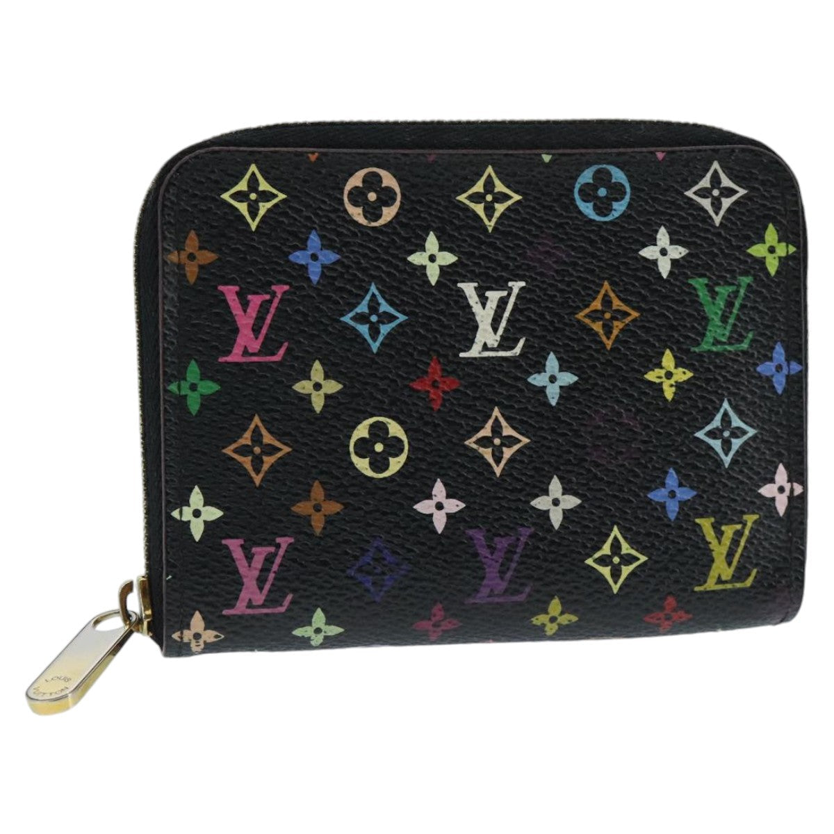 LOUIS VUITTON Monogram Multicolor Zippy Coin Purse  Black M93740 LV 98669