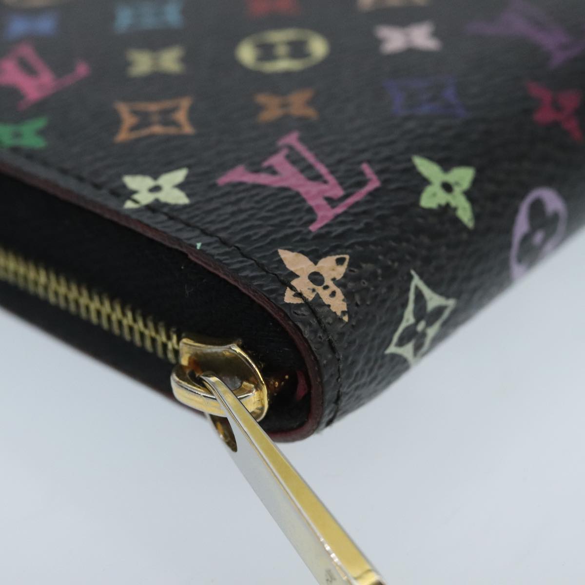 LOUIS VUITTON Monogram Multicolor Zippy Coin Purse  Black M93740 LV 98669