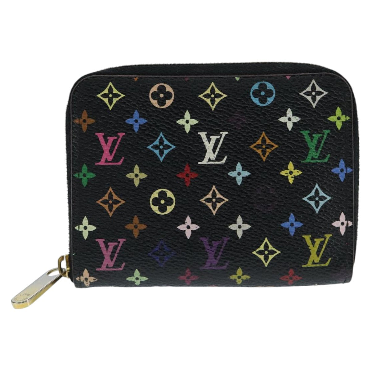 LOUIS VUITTON Monogram Multicolor Zippy Coin Purse  Black M93740 LV 98669