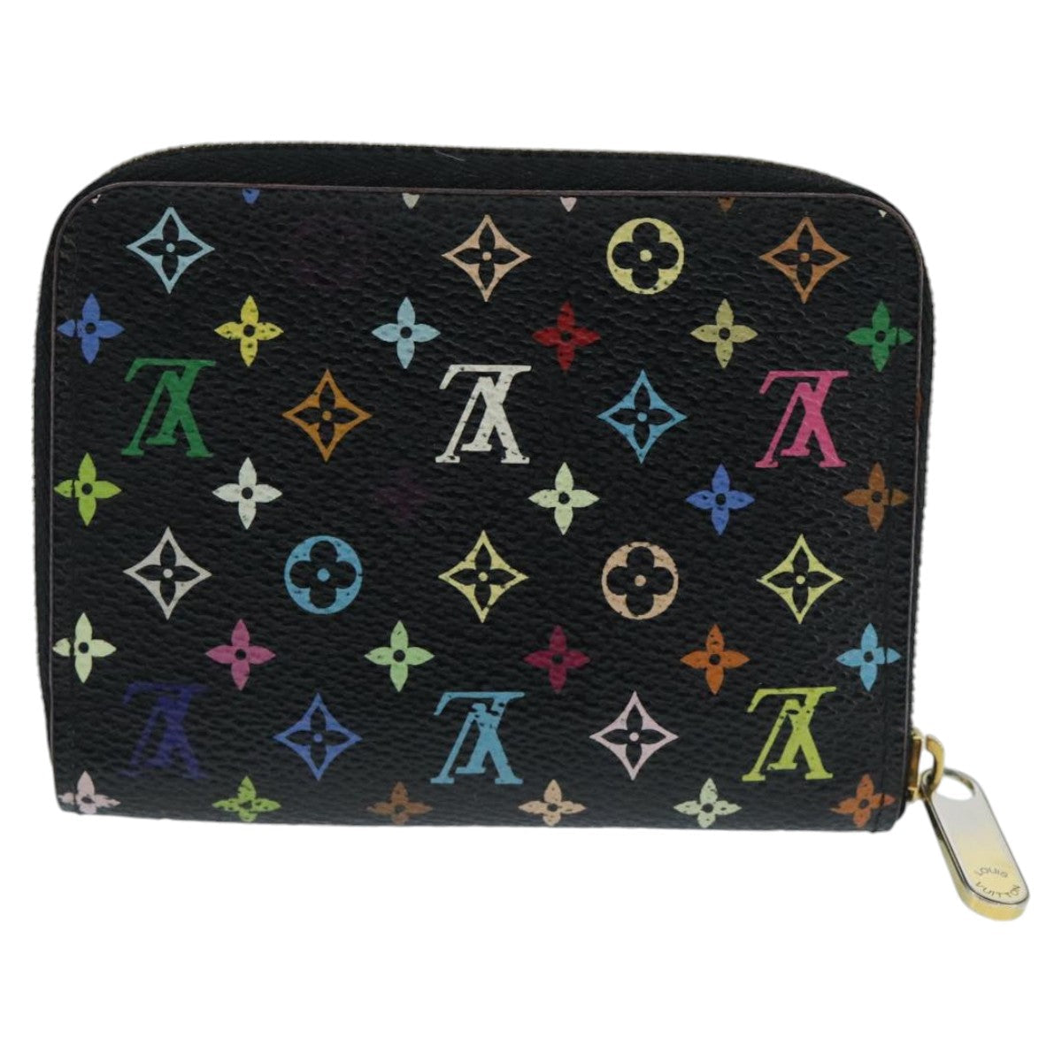 LOUIS VUITTON Monogram Multicolor Zippy Coin Purse  Black M93740 LV 98669