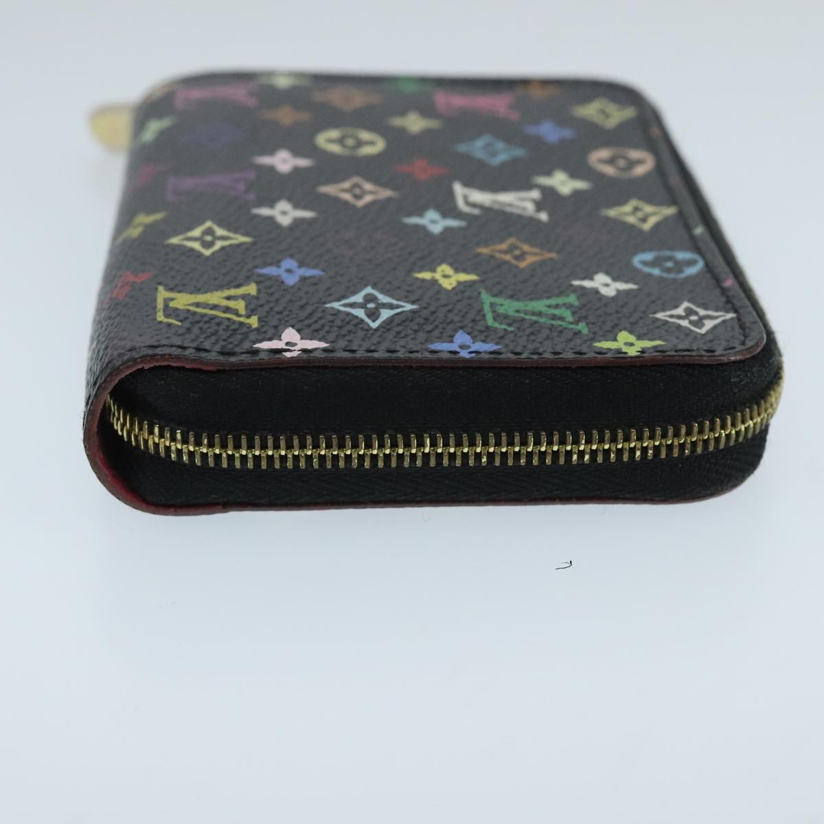 LOUIS VUITTON Monogram Multicolor Zippy Coin Purse  Black M93740 LV 98669
