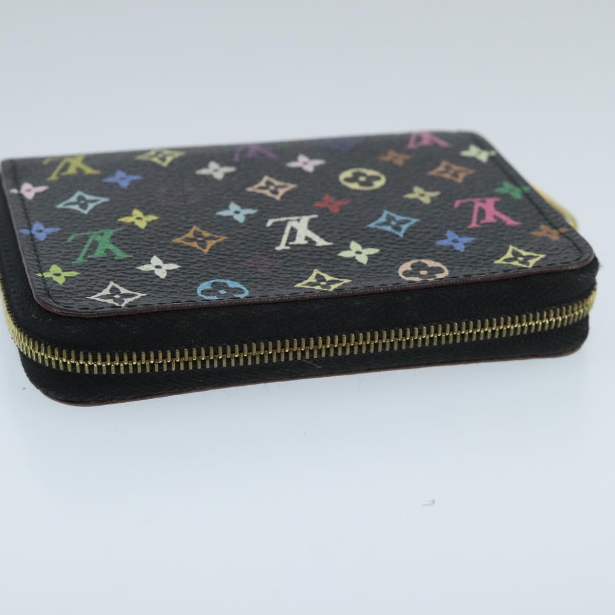 LOUIS VUITTON Monogram Multicolor Zippy Coin Purse  Black M93740 LV 98669