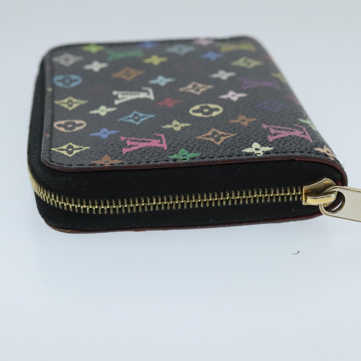 LOUIS VUITTON Monogram Multicolor Zippy Coin Purse  Black M93740 LV 98669