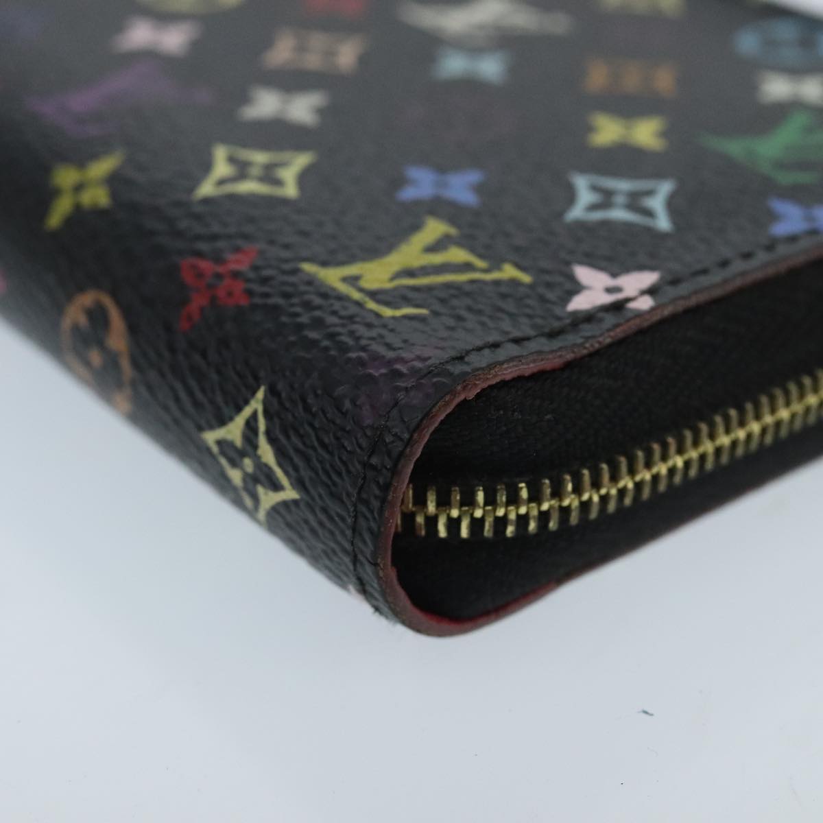 LOUIS VUITTON Monogram Multicolor Zippy Coin Purse  Black M93740 LV 98669