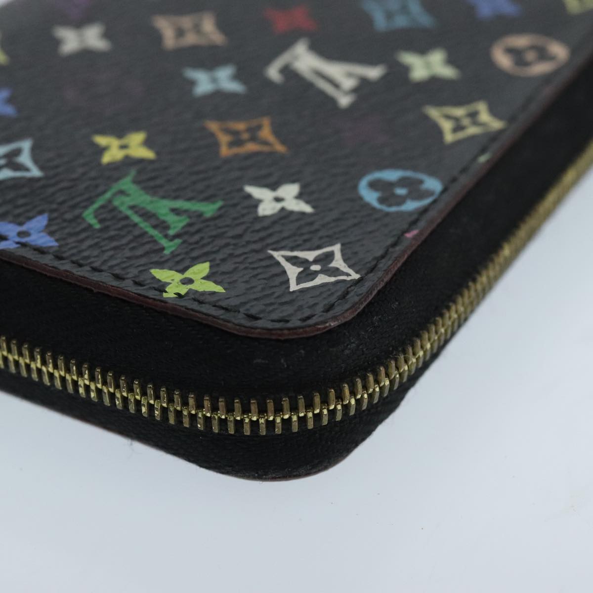 LOUIS VUITTON Monogram Multicolor Zippy Coin Purse  Black M93740 LV 98669